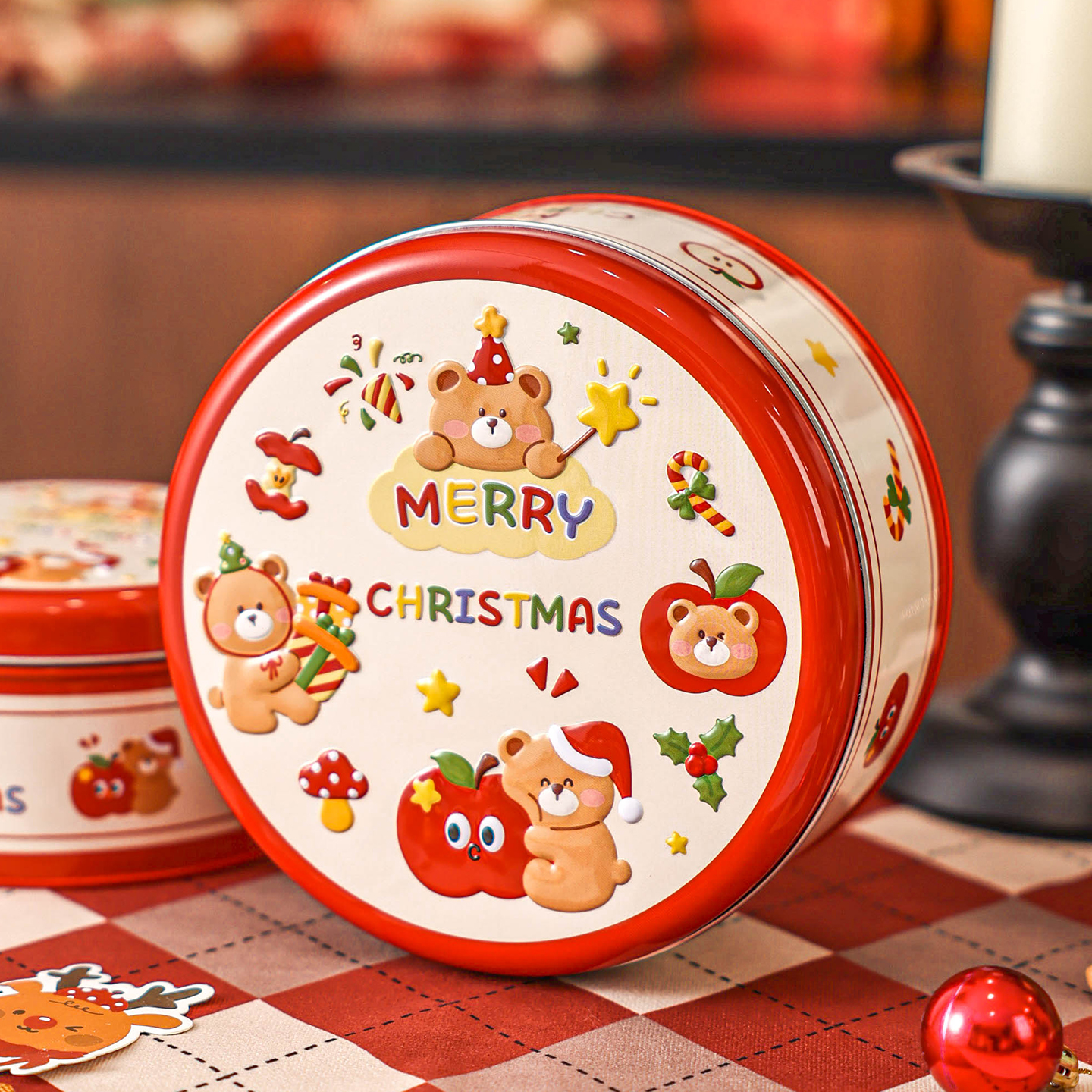 圣诞饼干包装铁盒子马口曲奇糖果雪花酥礼物品空罐儿童零食烘焙节