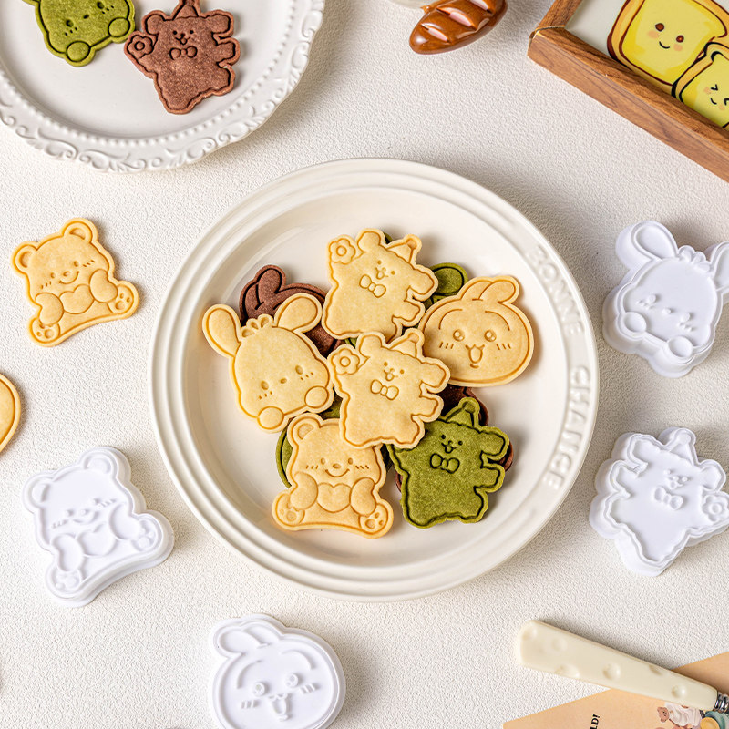 卡通烘焙饼干专用模具食品级家用按压式可爱白脱黄油曲奇手工磨具