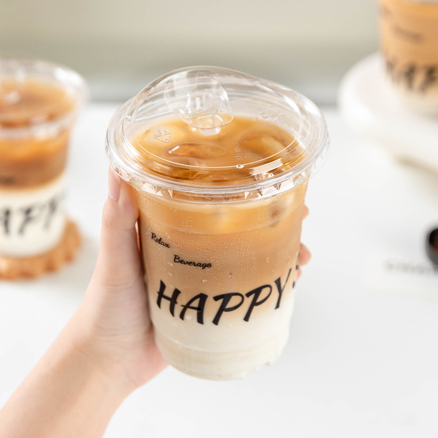一次性咖啡杯子带盖塑料食品级冷饮料水果奶茶加厚家用外带便携冰