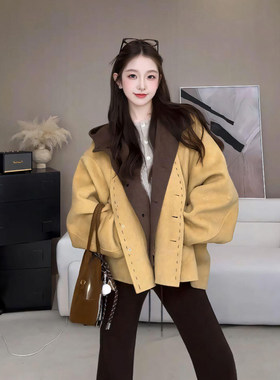 新款女士小个子双面羊毛大衣