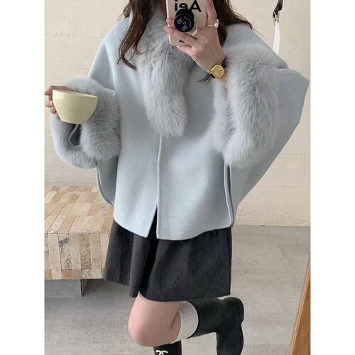 高端双面羊毛短款韩版大衣女