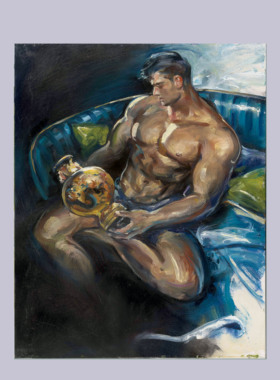 男性审美中古风油画肌理作品肌肉雕刻墙面装饰画挂画复刻喷绘作品