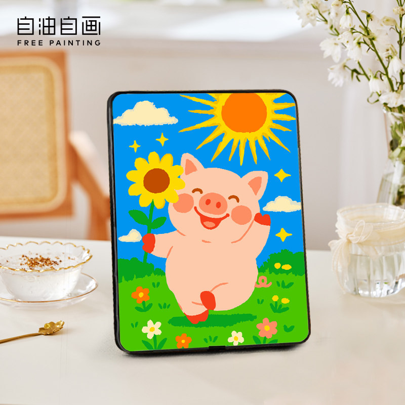 数字油画diy填色画手绘桌面摆台画手工diy油彩装饰画桌面画有钱花,家居饰品,DIY/数字油画,淘宝优惠券,粉丝福利购,淘宝优惠卷