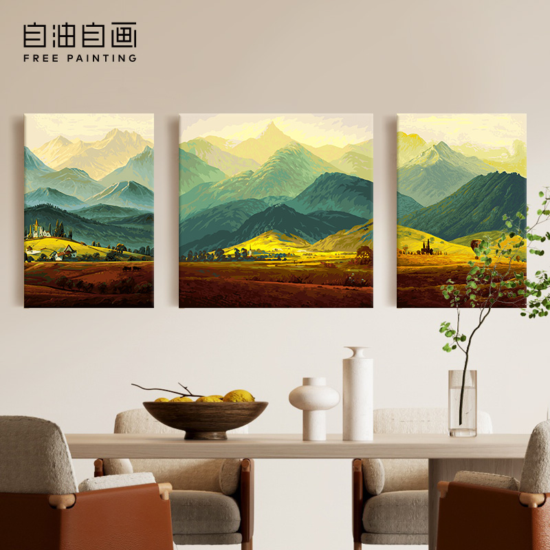 自油自畫DIY數字油畫巨人山