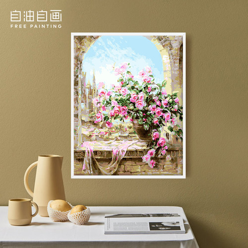 自油自画diy数字油画花期常驻
