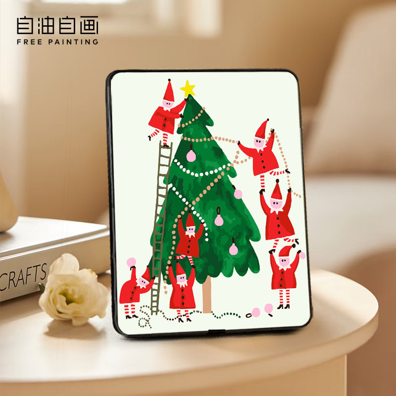 圣诞卡通数字油画diy填色手绘手工填充填色客厅卡通桌面摆台画,家居饰品,DIY/数字油画,淘宝优惠券,粉丝福利购,淘宝优惠卷