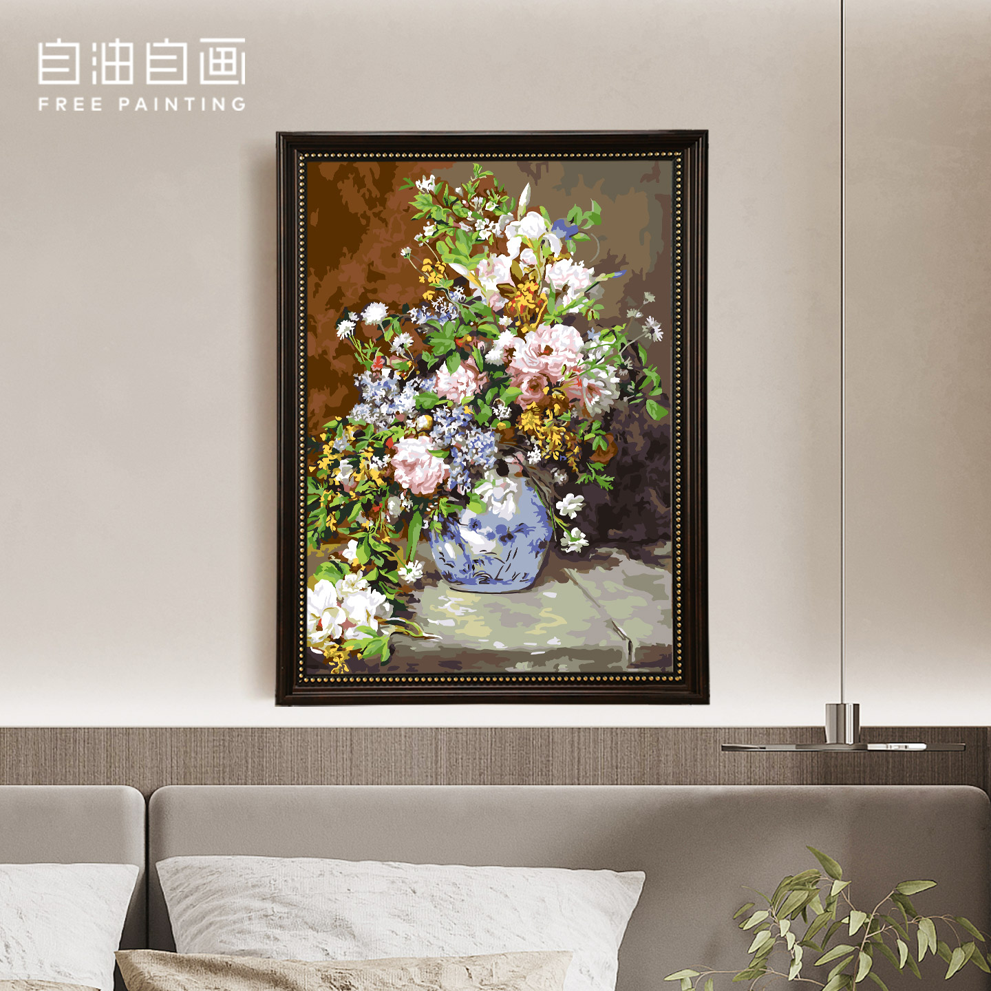 自油自画DIY数字油画春之花束
