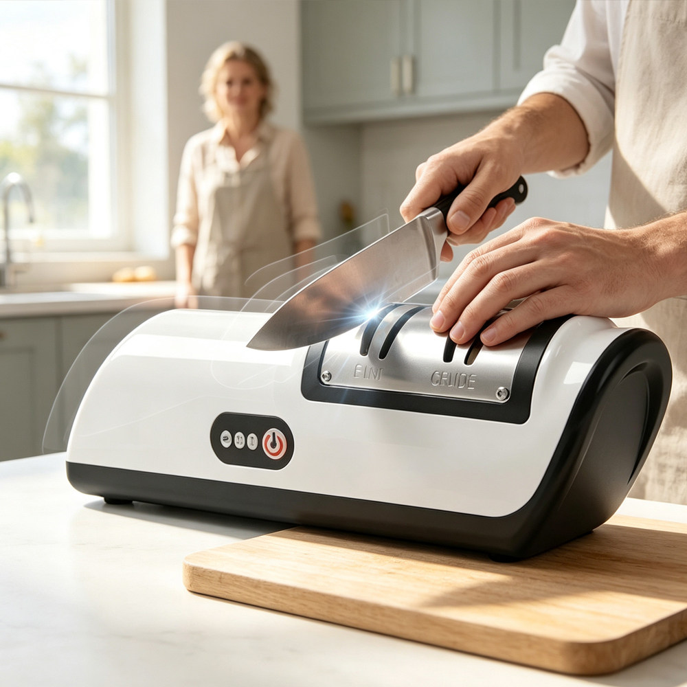 跨境Knife Sharpener电动磨刀器智能家用厨房刀具全自动磨刀神器