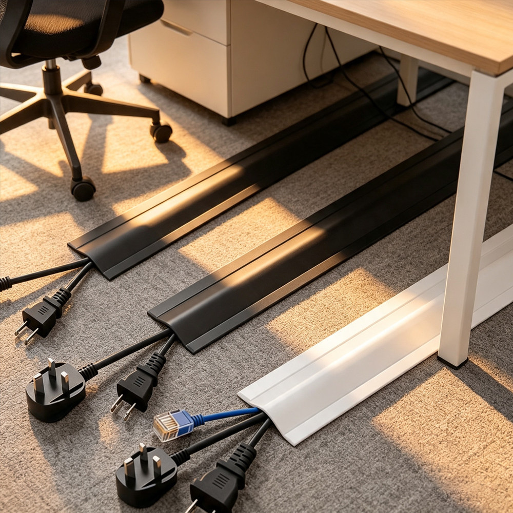 跨境Cable holder电线网线固定器地面压线条插排线明装防踩压线槽