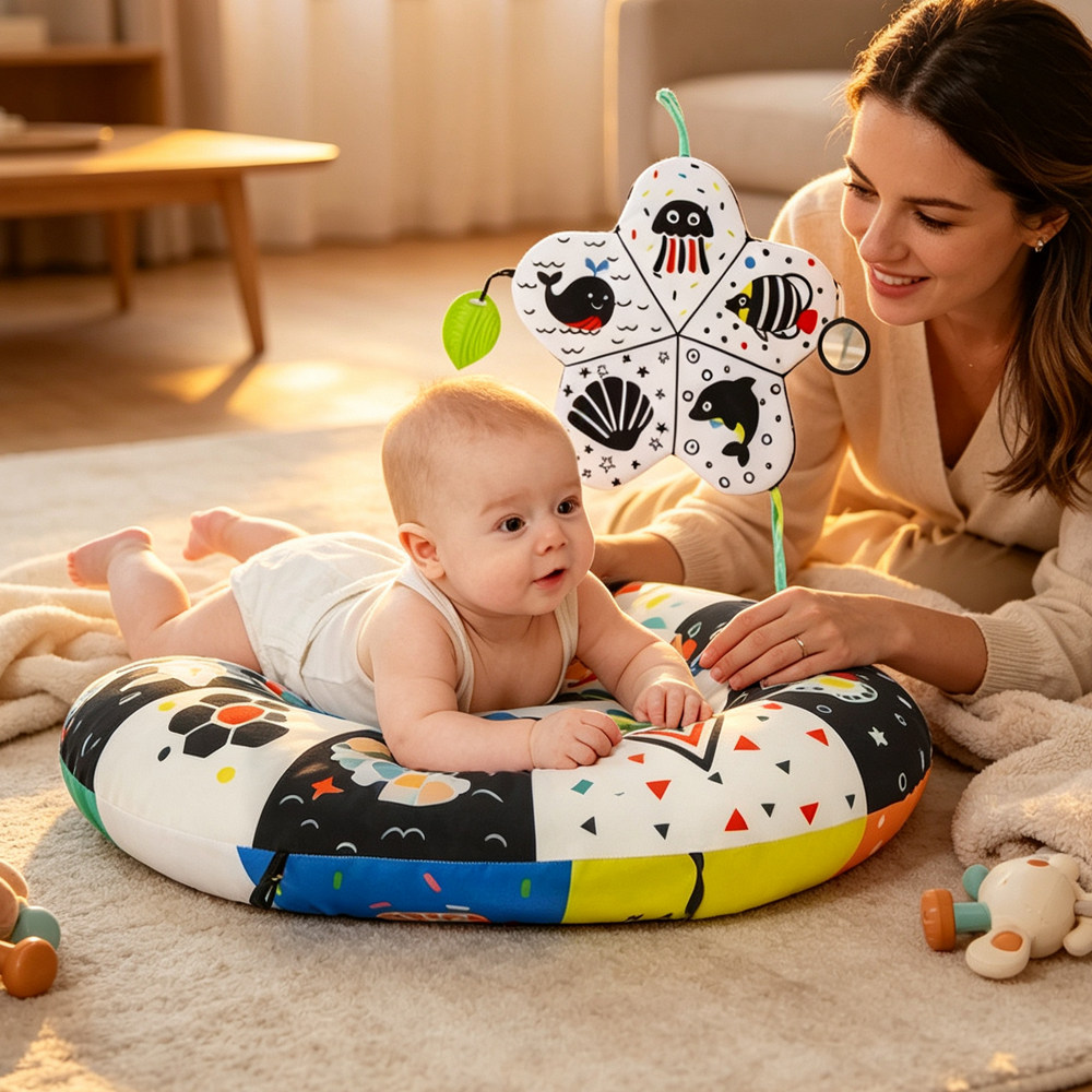 跨境Tummy Time Pillow抬头训练枕 新生婴儿趴趴枕 宝宝U型学趴枕