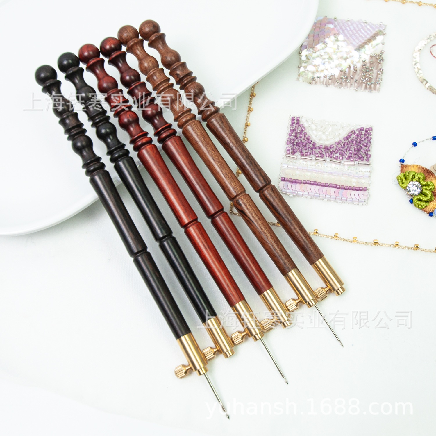 法绣钩针法式刺绣串珠lun