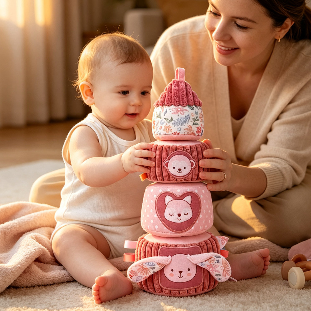 跨境Baby Stacking Tower宝宝叠叠塔不倒翁婴儿益智玩具智力开发
