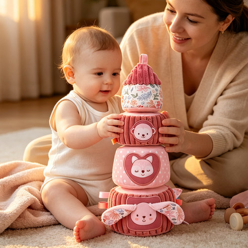 跨境Baby Stacking Tower宝宝叠叠塔不倒翁婴儿益智玩具智力开发