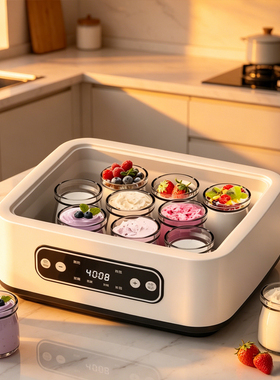 跨境yogurt maker酸奶机家用全自动不锈钢米酒智能恒温发酵机酸奶