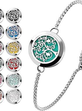 抖音热销简约香薰香水手链不锈钢手环礼品aroma diffusers