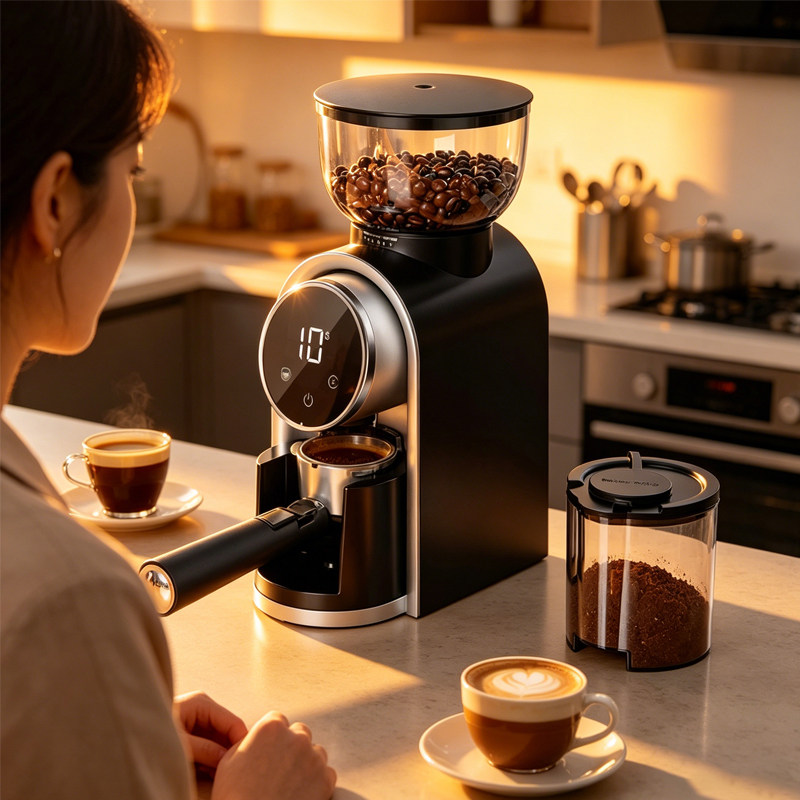 跨境Coffee machine电动磨豆机意式咖啡研磨机粗细可调家用咖啡机