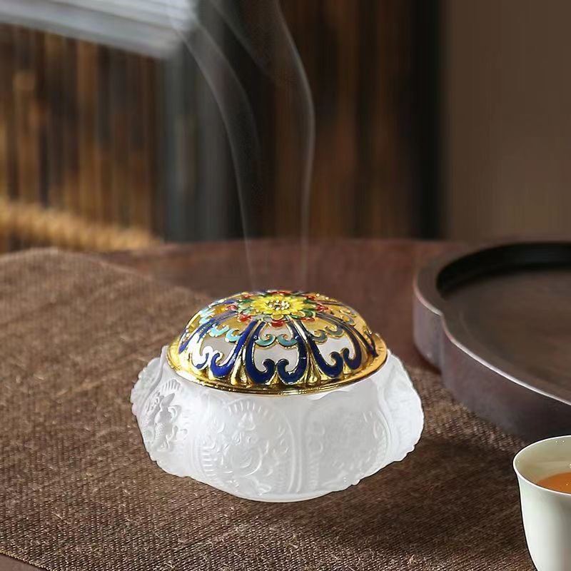 琉璃香炉八宝吉祥盘篆炉