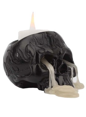 火焰黑色小骷髅烛台欧美