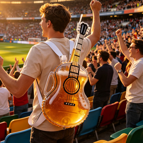 跨境Beer-Filled guitar for Pools派对吉他啤酒袋透明泳池派对