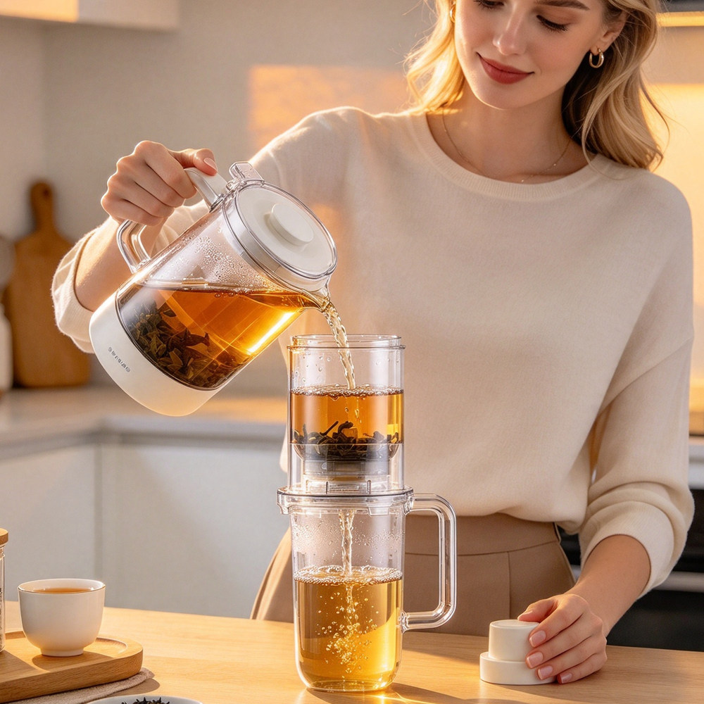 跨境新品茶漏杯冲茶壶泡茶聪明壶可直接过滤耐高温带滤网泡茶神器