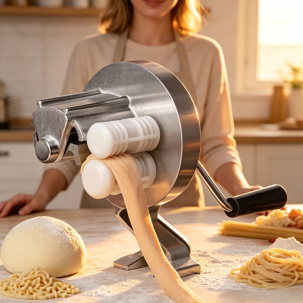 跨境Spaghetti意大利面手动面条机陕西麻食器手摇面片机通心粉机