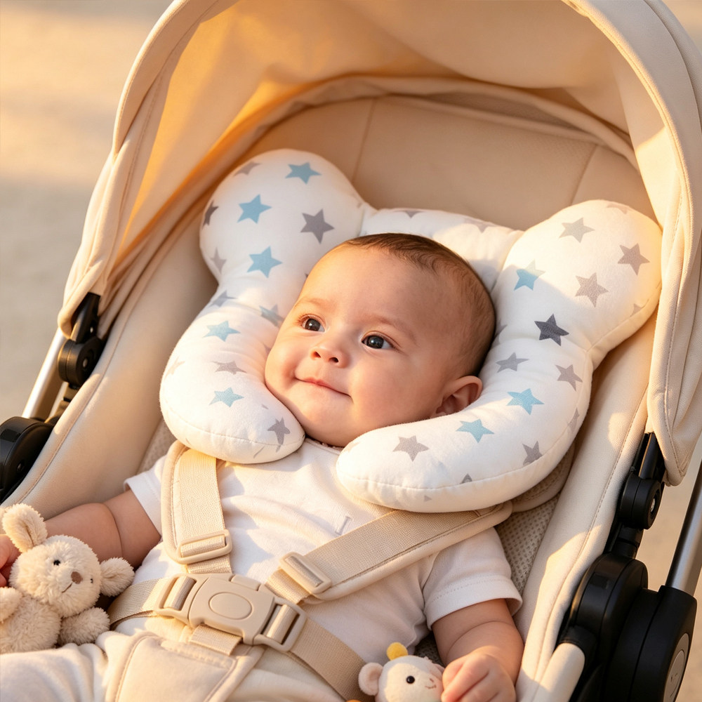 跨境Baby pillow车载婴儿护颈枕U型枕外出旅行宝宝头部定型枕头
