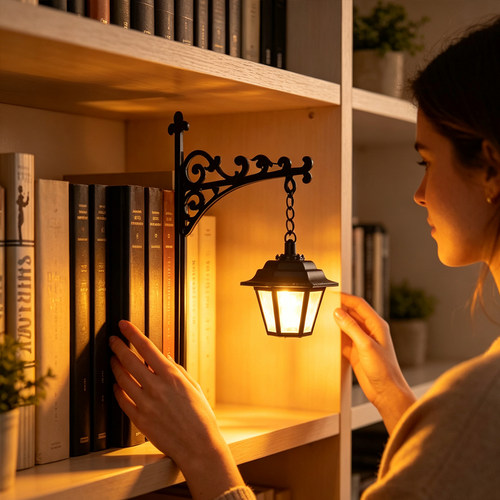 跨境Library shelf light图书馆书架灯书夹式煤油灯氛围感装饰灯