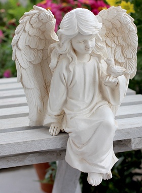 跨境花园天使翅膀和小鸟