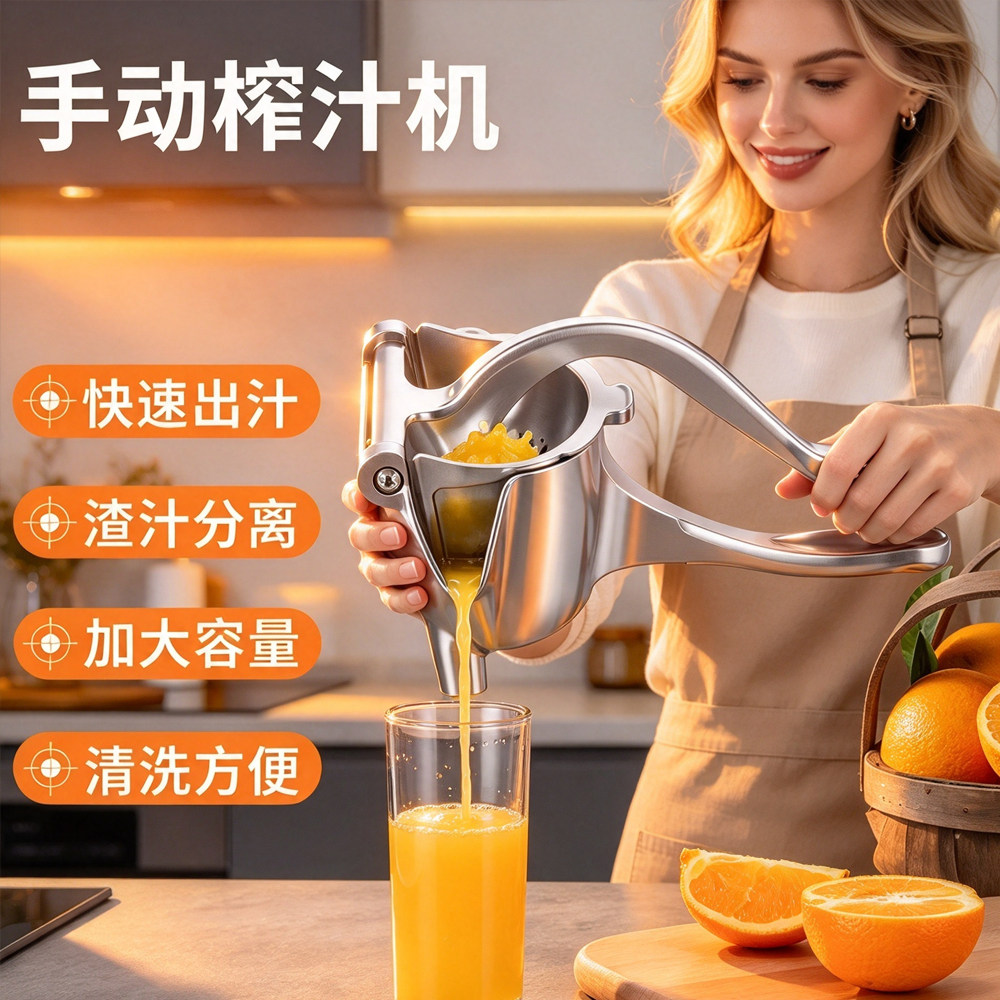 跨境手动榨汁机橙汁挤压器水果小型压汁器石榴压汁机柠檬榨汁神器