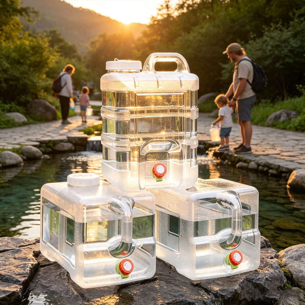 跨境Pure water bucket饮水桶带龙头车载露营纯净水桶矿泉储水桶