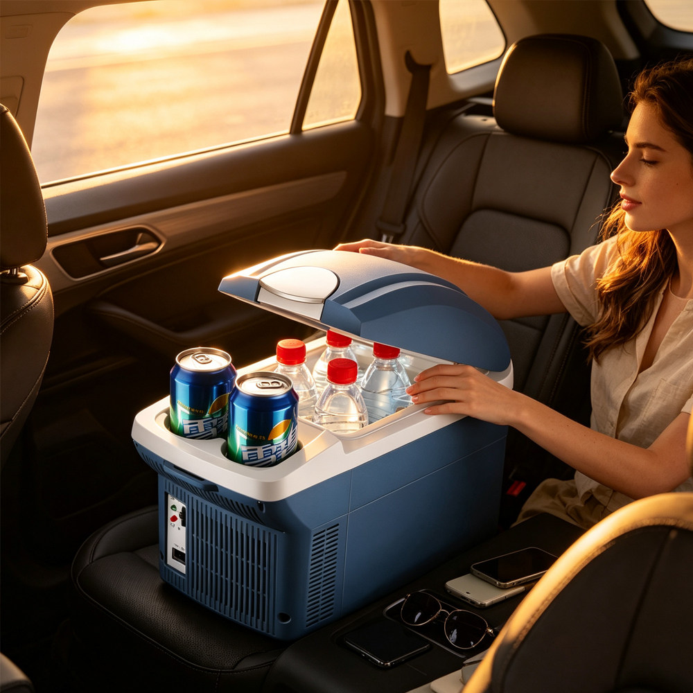 跨境Car refrigerator车载冰箱8升家车两用冷热箱汽车冰镇饮料