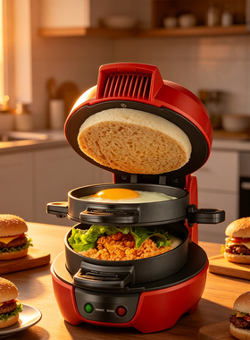 跨境Burger Maker sandwich汉堡机三明治机家用早餐机烤面包机