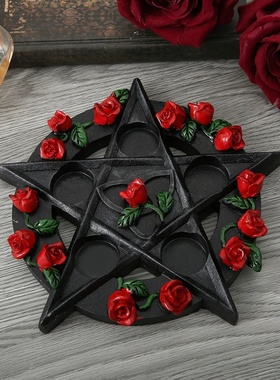 复古烛台摆件五芒星塔罗