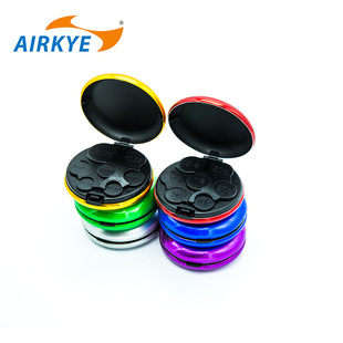 爱丽客AIRKYE铝制硬币盒圆形零钱包欧元盒美元盒日元盒铝制卡盒