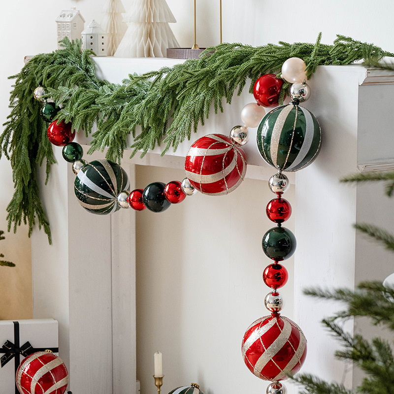 圣诞节装饰15cm彩绘圣诞球圣诞树装饰商场橱窗布置大球吊饰