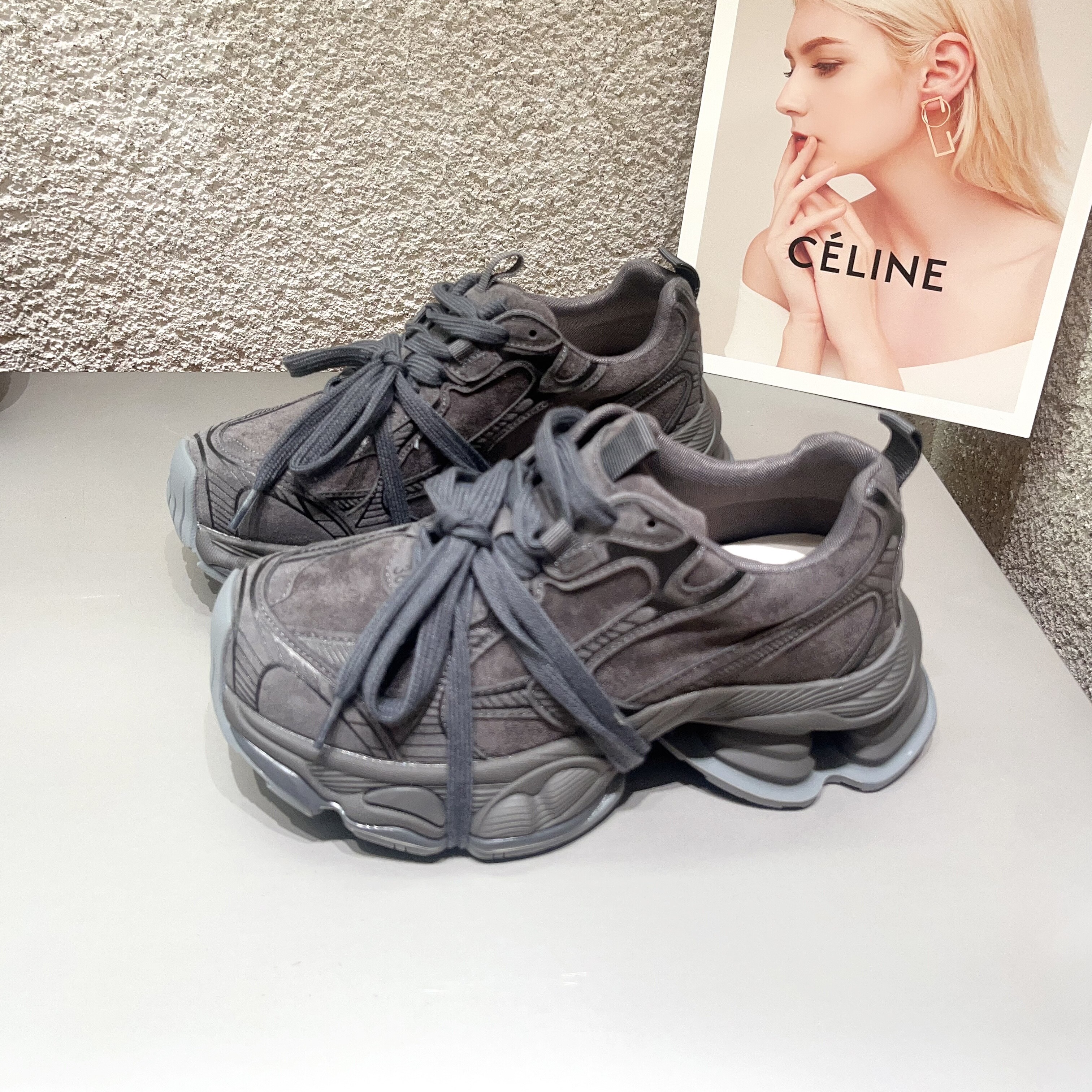 韩版时尚厚底增高老爹鞋女2025新款百搭休闲运动鞋系带跑步鞋潮鞋