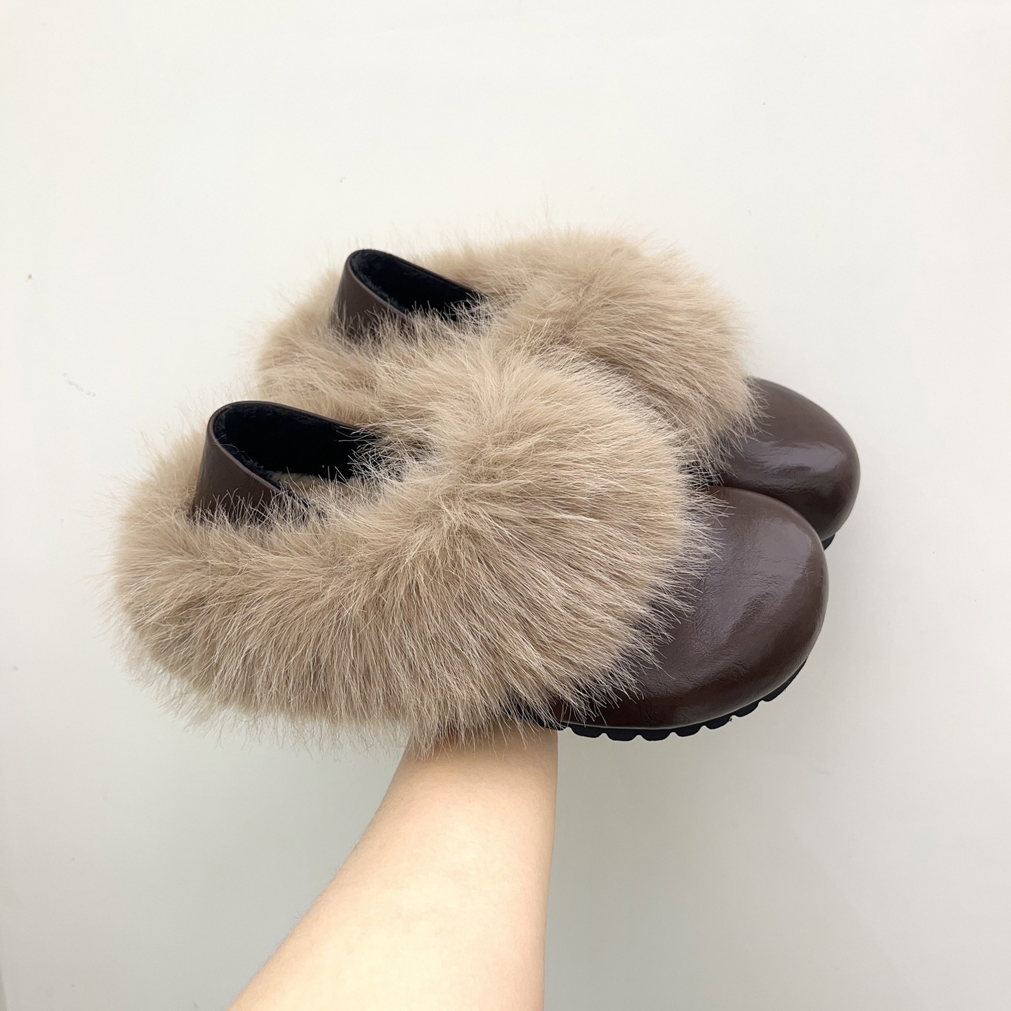 大头加绒平底棉鞋2025冬季新款