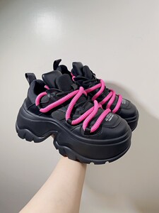 欧美超高厚底撞色老爹鞋女2023新超火高级感小个子增高时尚运动鞋