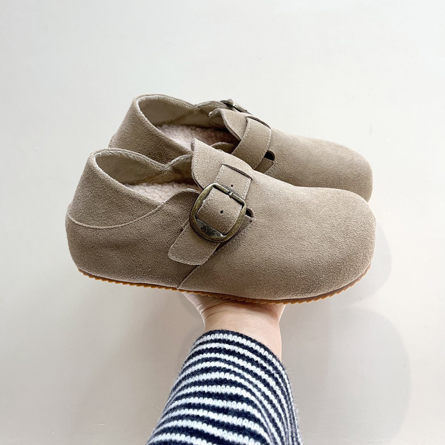 复古风皮带扣磨砂皮加绒保暖勃肯