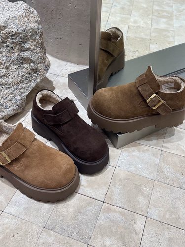 真皮厚底增高勃肯鞋女