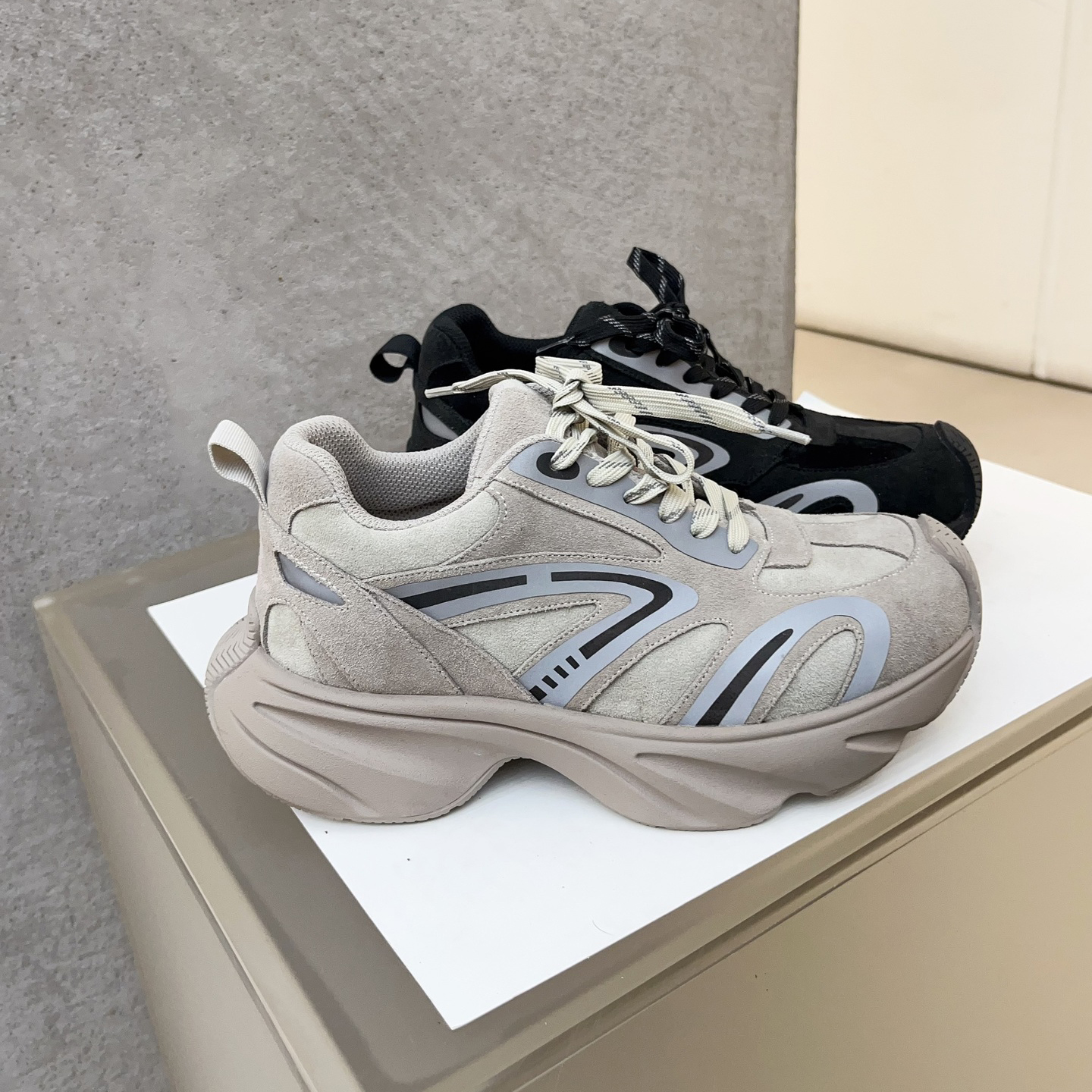 小众设计感松糕厚底透气老爹鞋