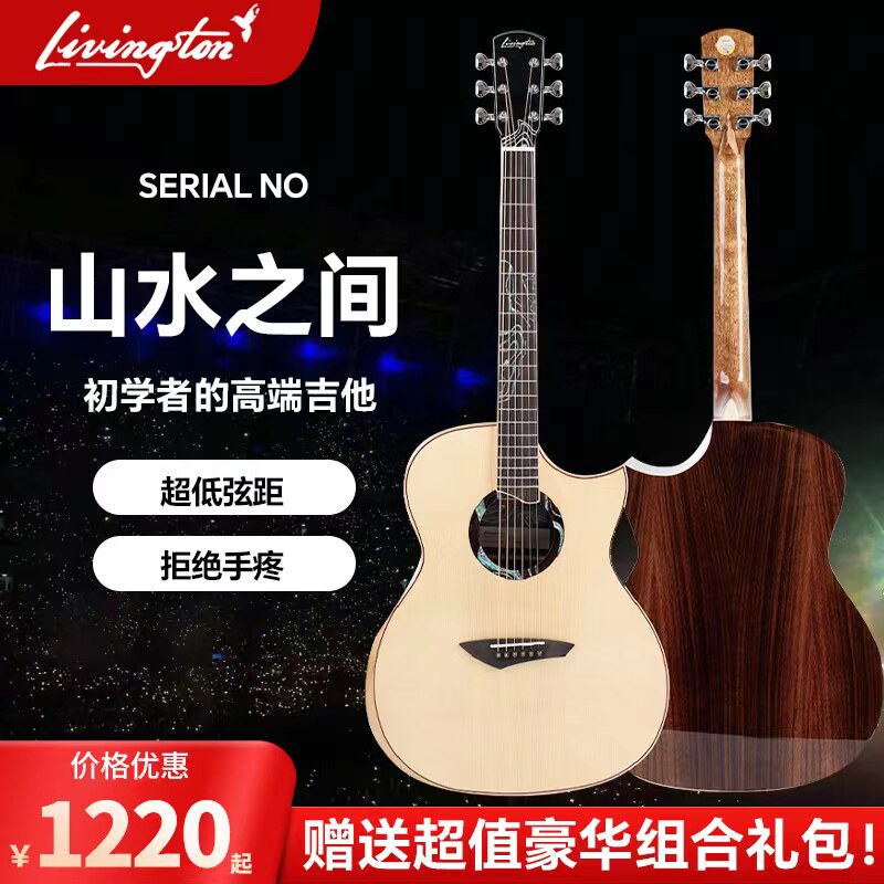 利威斯顿吉他山水之间樱花GA200蜂鸟AJ260初学进阶民谣全单板吉他