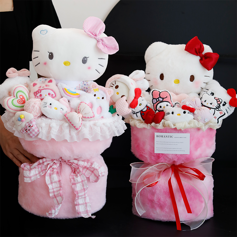 kitty玩偶花束送女孩生日礼物