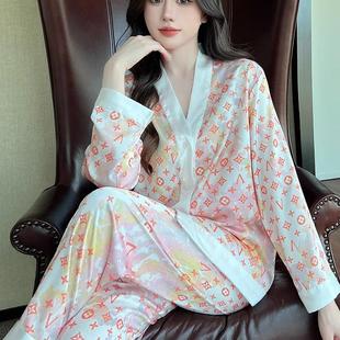 大牌風家居服 氣質小香風輕奢高級感長袖 2025桑蠶絲睡衣女春季 新品