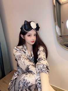 休闲真丝睡衣女高级水墨桑蚕丝舒适显瘦长袖 春夏季 丝绸轻奢家居服