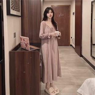 金丝绒睡衣女秋冬款 2024新款 甜美纯欲睡裙高级感休闲舒适家居服