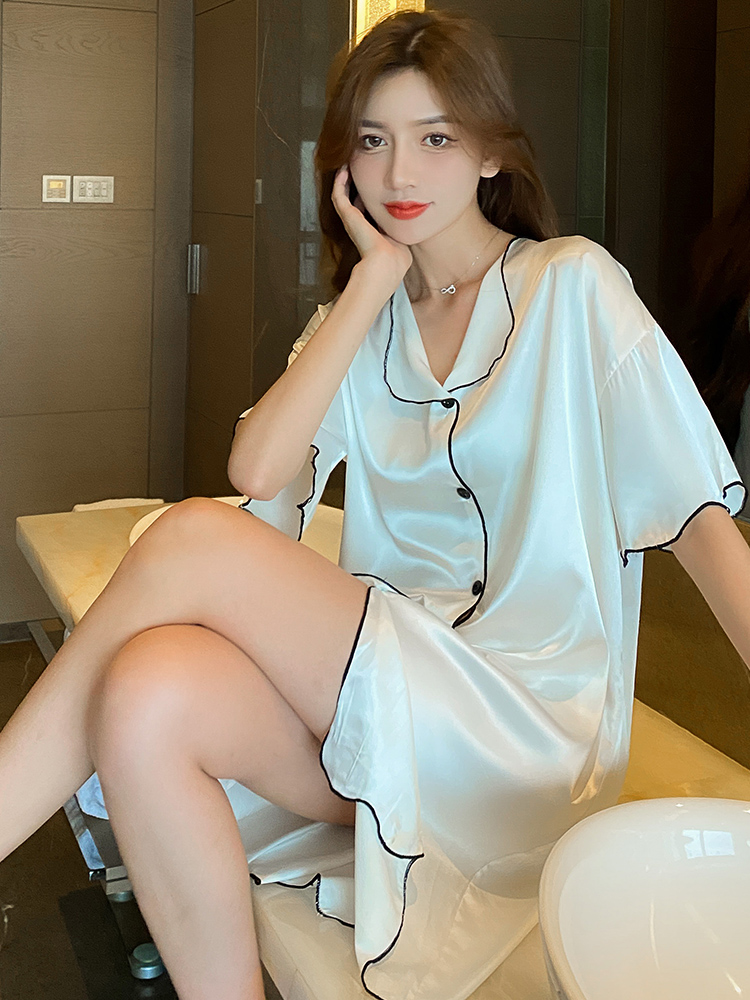 网红爆款女士薄款真丝睡裙