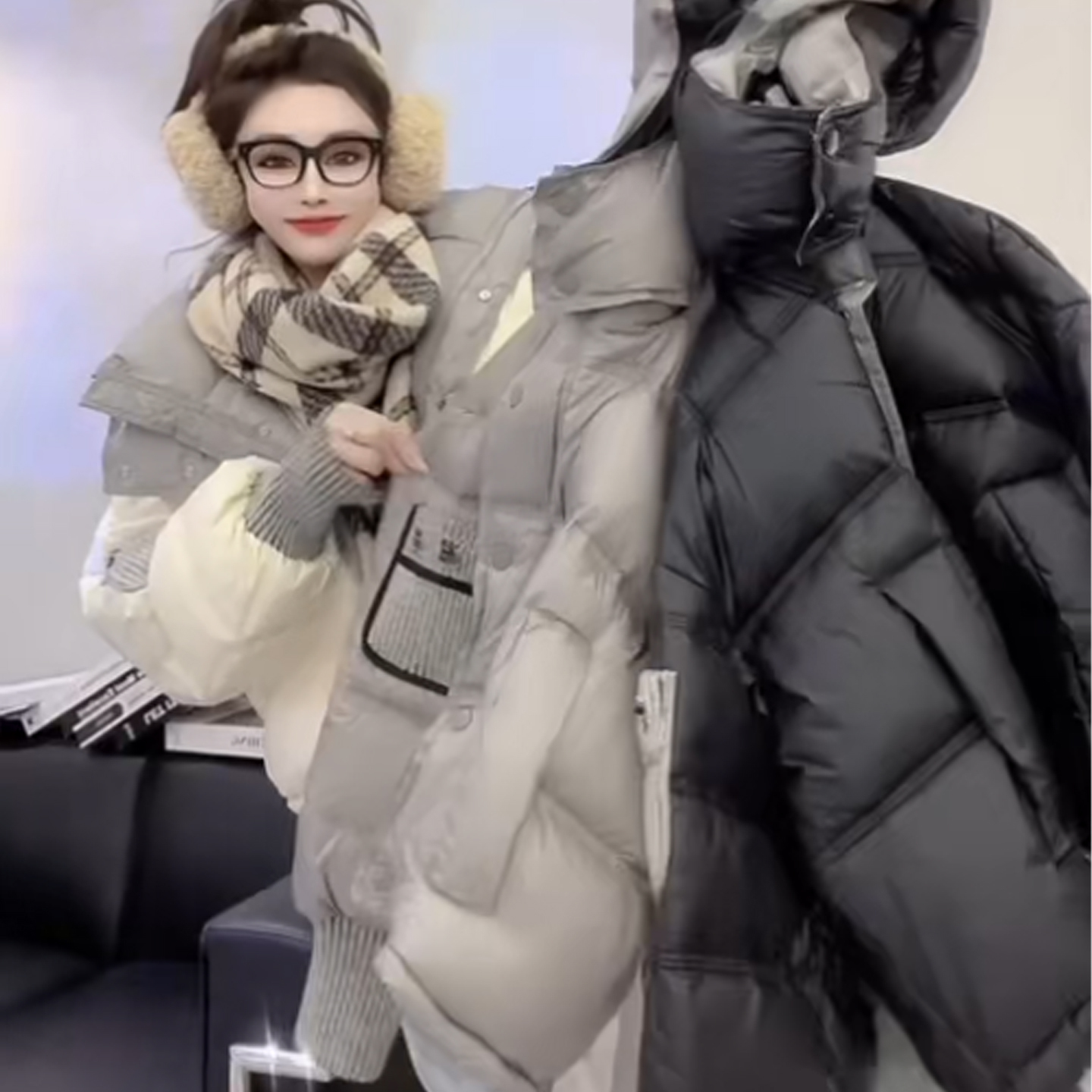 减龄2025年秋季拉链白鸭绒厚款