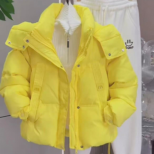 2025新款韩版短款羽绒服女连帽宽松显瘦百搭加厚保暖面包服