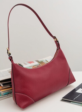 外贸出口女包清货红色大容量腋下包手提包通勤女包手提袋法棍包女